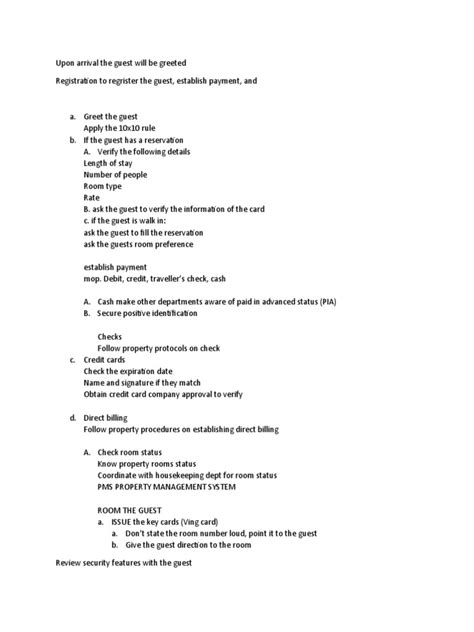 Registration - Departure Notes | PDF | Credit Card | Cheque