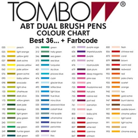 Tombow Colour Chart Keski