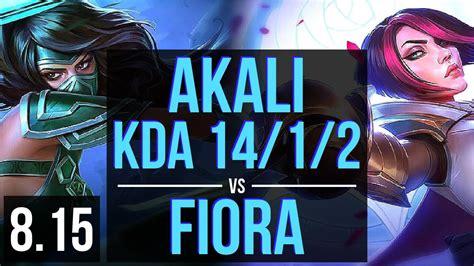 Akali Vs Fiora Top Kda Legendary Korea Master Patch