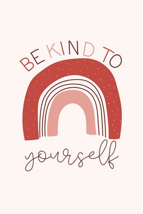 Be Kind To Yourself Rainbow Art Print Self Love Print Etsy In