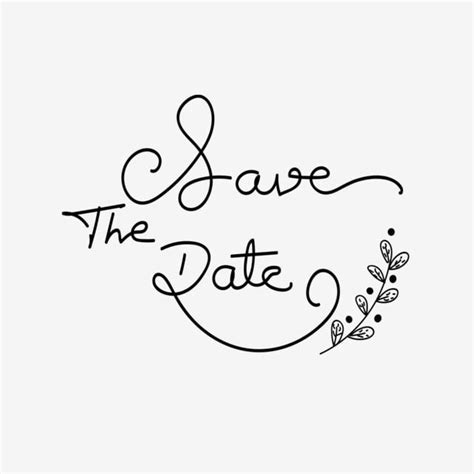 save the date with handwritten lettering and floral design on white paper, in black ink