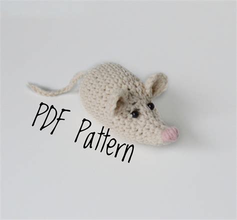 Crochet Mouse Pattern Amigurumi Mouse Figurine Beginner Etsy