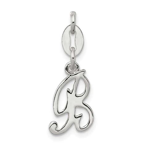 Sterling Silver Initial B Pendant Precious Accents Ltd