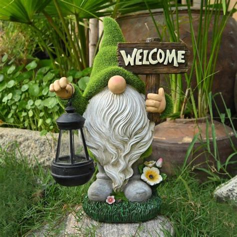 Outdoor Solar Garden Resin Ornaments Dwarf Resin Crafts | Etsy