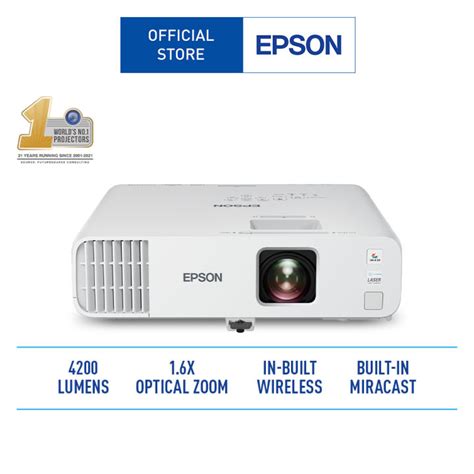 Epson EB L200X 3LCD XGA Standard Throw Laser Projector With Built In