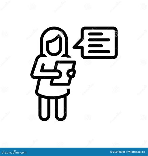 Black Line Icon For Advocacy Girl And Advocate Stock Vector