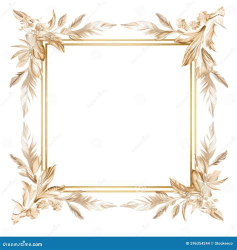 Estilo Realismo Borda Decorativa Com Quadro Branco E Folhas De Ouro