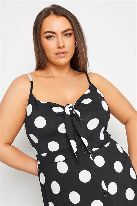 Yours Plus Size Black Dot Print Maxi Dress Yours Clothing