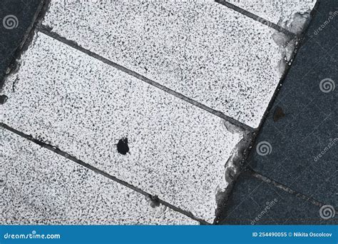 Closeup Of Road Texture And Pattern Textured Street Ground Surface White And Dark Lines Of