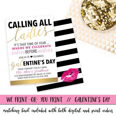 Galentine S Day Invite Galentines Day Invitation Etsy