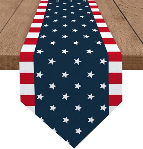 Amazon Quera Independence Day Table Runner Stars Stripes 4th Of