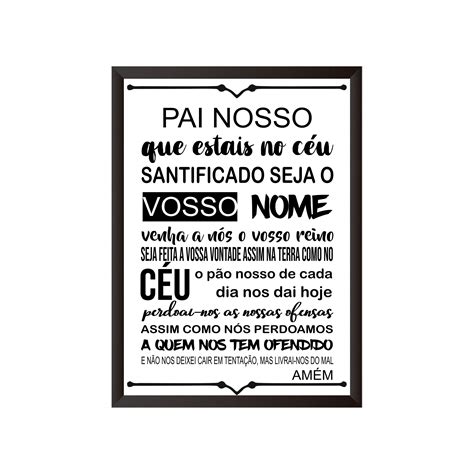 Quadro Pai Nosso Elo Produtos Especiais Pai Nosso Que Estais No