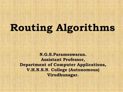 Routing algorithms | PPT