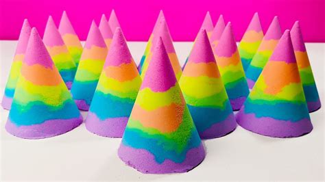 ASMR Baking Soda Rainbow Cones YouTube