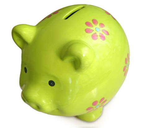 Free Green Piggy Bank Isolated Stock Photo