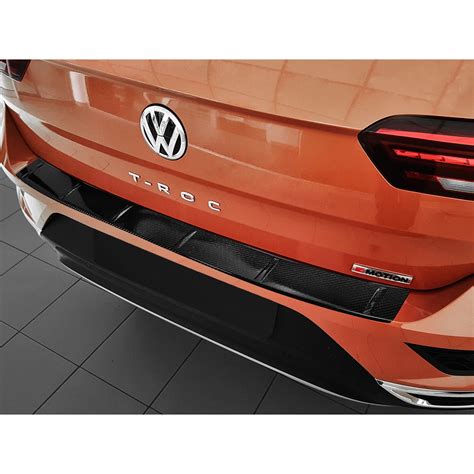 Protectie Prag Portbagaj Fibra De Carbon Negru Nervuri Compatibil Cu Vw