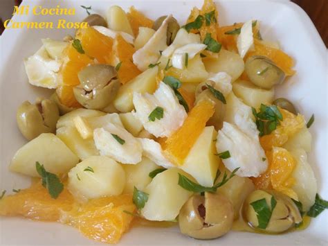 Ensalada Malague A De Patatas Bacalao Naranja Y Aceitunas Cocina