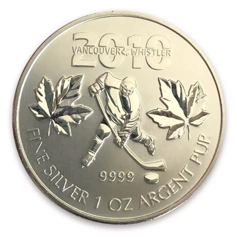 2010 1oz Canadian Silver Maple Leaf Vancouver Olympics Royal Canadian