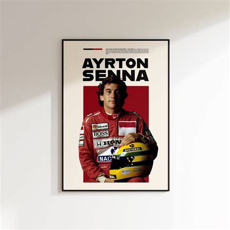 Ayrton Senna Poster Modern Wall Art Formula Bedroom Decor F