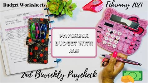 Paycheck February Budget Bi Weekly Pay Budget Worksheets