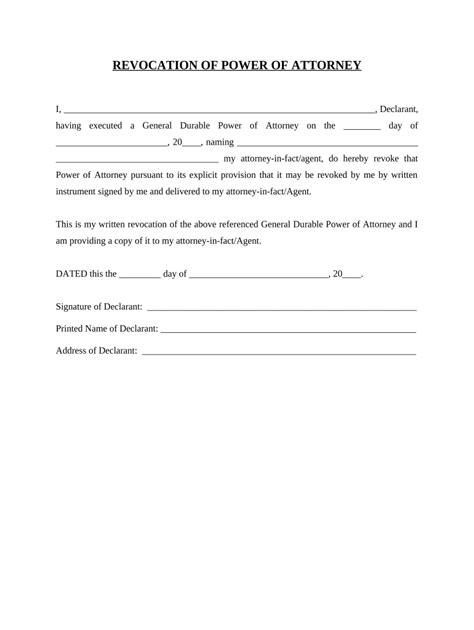 Revocation Of General Durable Power Of Attorney Utah Form Fill Out