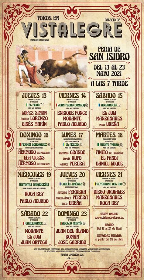 Feria De San Isidro Para Info Haz Clic Los Sabios Del Toreo