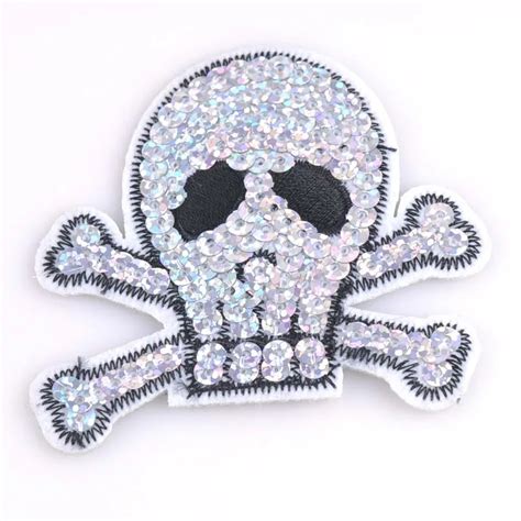 3pcs Skull Clothes Patch Diy Skeleton Embroidered Patches Iron On