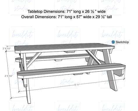 DIY Picnic Table Woodworking Plans Picnic Table Plan Outdoor Table ...