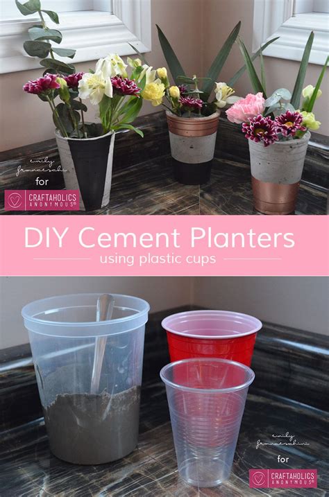 Craftaholics Anonymous® Diy Cement Planters Using Plastic Cups Diy Cement Planters Cement