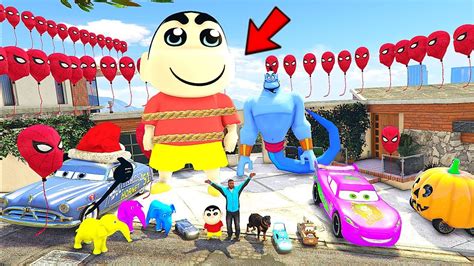 GTA 5 Franklin And Shinchan Gets Lots Of Chop And Got Gold Super Cars