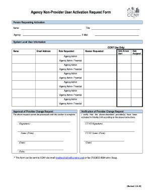 Fillable Online Revised CUNYfirst Procurement User Access Request Form