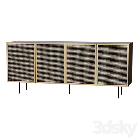 Drawer Trace Brass Wire Mesh Cabinet Credenza Sideboard And Chest Of