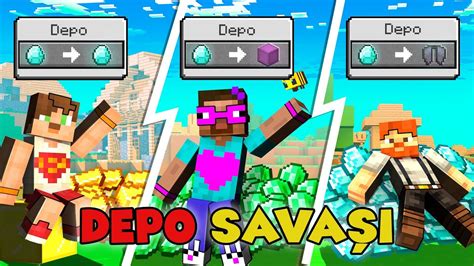 Minecraft DEPO SAVAŞLARI 1 elmasa kanat kanat nasıl alınır YouTube