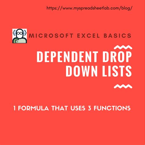 Dependent Drop Down List In Excel My Spreadsheet Lab