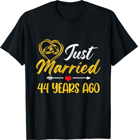 100 Cotton Just Married 44 Years Since 1979 44th Wedding Anniversary T