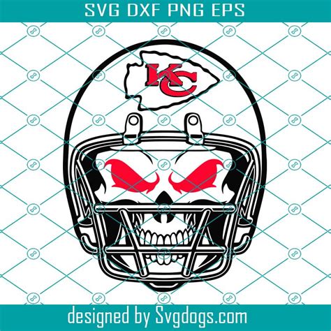 Kansas City Chiefs Skull Helmet Svg, Sport Svg, Football Svg, Football ...