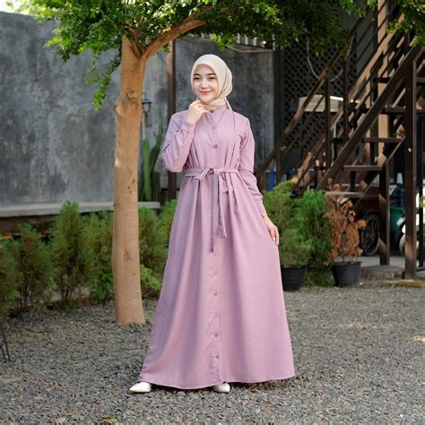 Jual Shakila Dress Premium Full Kancing Pakaian Gamis Muslim Wanita