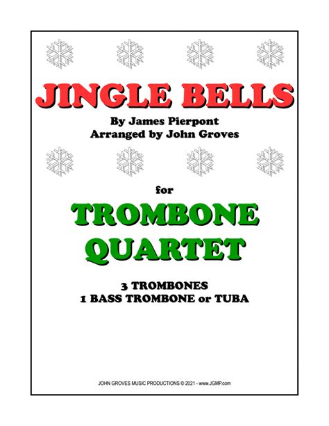 Jingle Bells Trombone Quartet Arr John Groves Sheet Music James