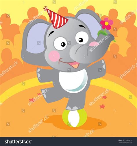 Funny Circus Elephant Stock Vector Royalty Free 170468165 Shutterstock