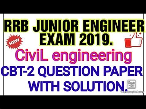 Rrb Junior Engineer Cbt Exam Previous Year Question Paper With