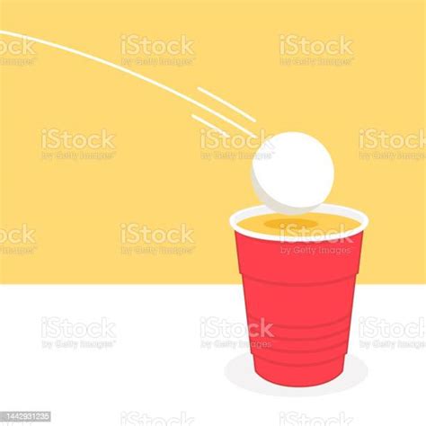 Plastic Cups Vector Red Beer Pong Plastic Cups With Ball Traditional