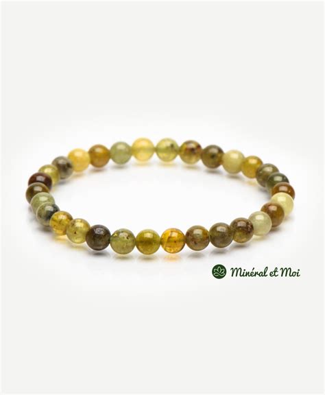 Bracelet Grenat Vert 6mm