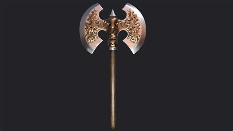 Artstation Ancient Battle Axe Game Assets