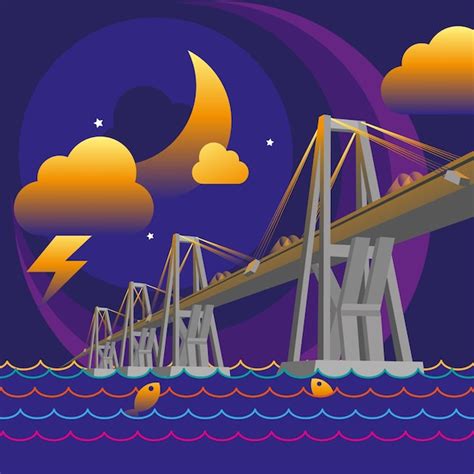 Puente sobre el lago | Vector Premium