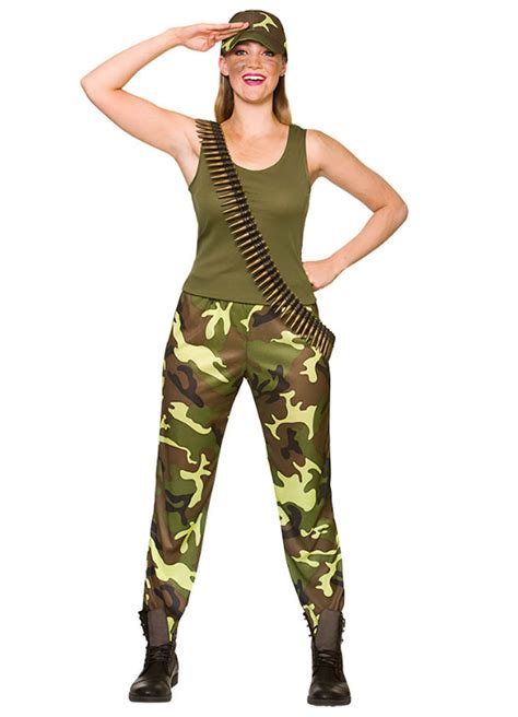 Army Girl Costume Adult — Party Britain