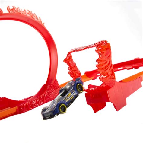 Comprar Hot Wheels Track Builder Acrobacias Fuego Pista Coches Juguete