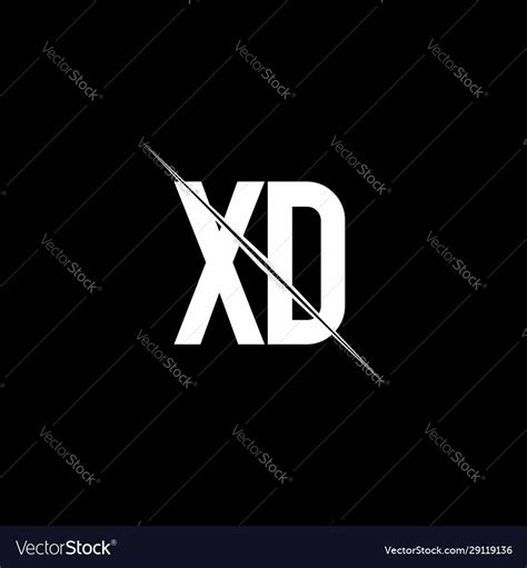 Xd Logo Monogram With Slash Style Design Template Vector Image