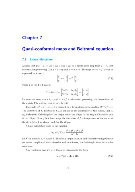 Chapter 7 Quasi Conformal Maps And Beltrami Equation Docslib