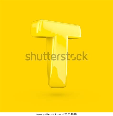 Yellow Letter T Uppercase 3d Render Stock Illustration 761614810