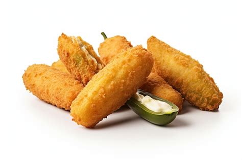 Premium Ai Image Isolated Jalapeno Poppers On White Background